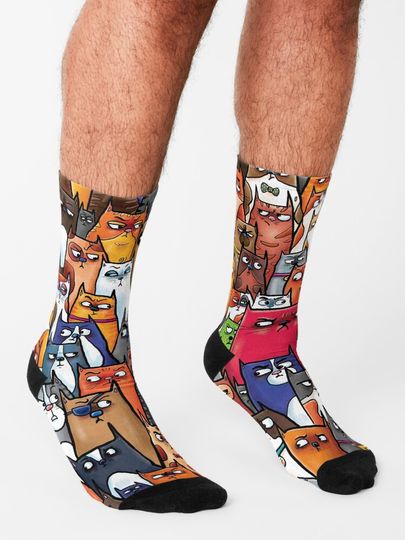 Suspicious Kitties Socks