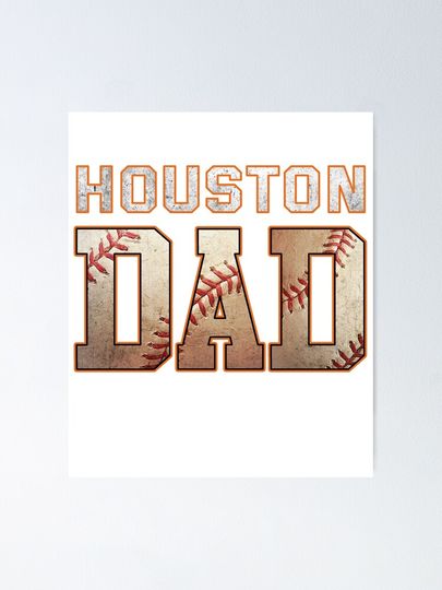 Baseball Houston Astros DAD Awesome Arts Poster