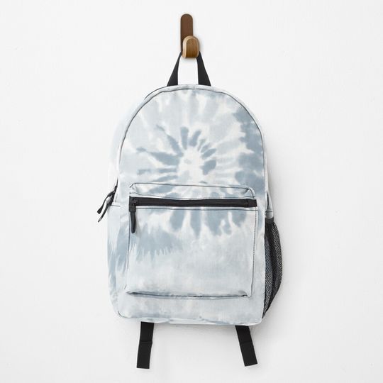 Trendy Pale Blue Swirl Tie Dye Pattern Backpack