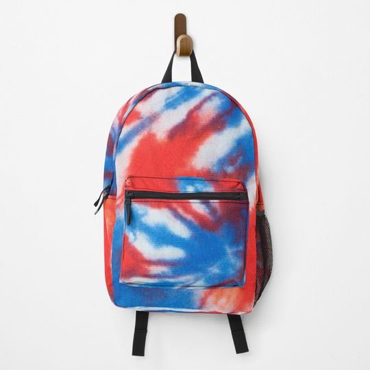 Red And Blue Tye Dye Backpack