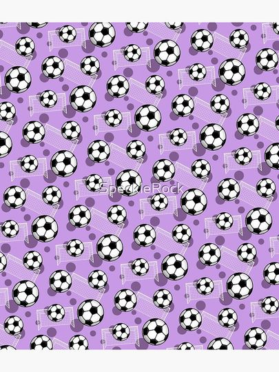 Soccer Ball and Goal Purple Pattern - Purple Soccer Backpack