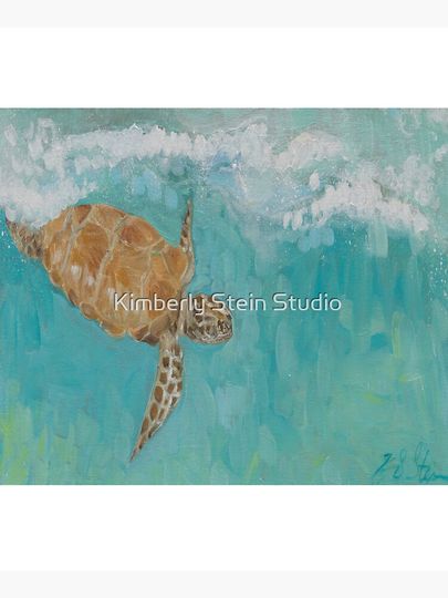 Diving Sea Turtle Tote Bag