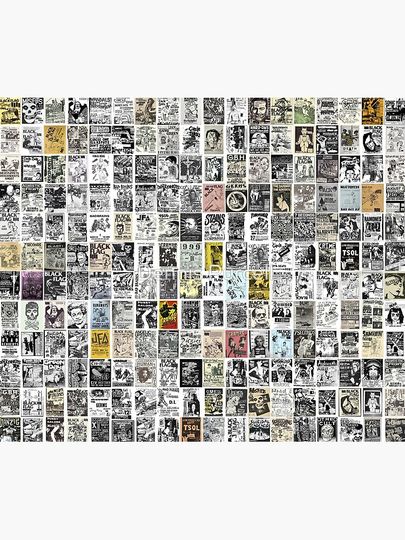 Vintage Punk Rock Flyers Shower Curtain