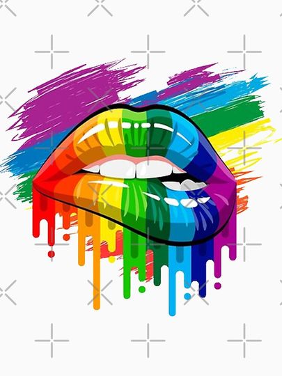 Rainbow Color Lips Pullover Hoodie, LGBT Pride Hoodie