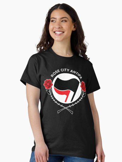 Bold Rose City Antifa Statement Classic T-Shirt