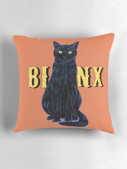 Black Cat Binx Halloween  Pillow