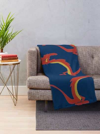 Mushu navy blue Throw Blanket