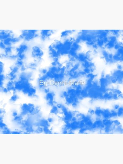 Deep Blue Clouds Tie Dye Tapestry, Retro Tapestry, Back to School Gift Idea, For Decoration, Home and Living