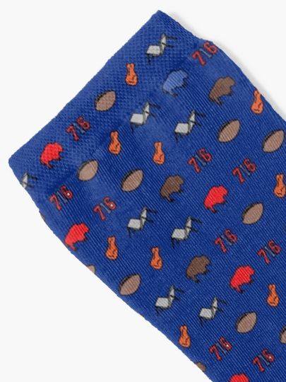 Buffalo Superfan Pattern - Dark Blue Socks