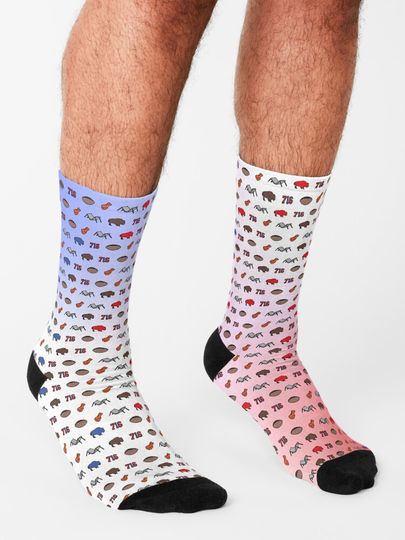 Buffalo Superfan Pattern Socks