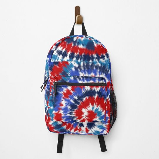 Tie Dye Neck Gator Red White And Blue Patriotic Tie Dye Backpack