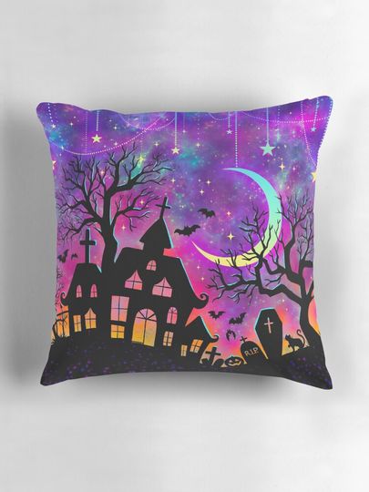 Starry Halloween Night  Pillow