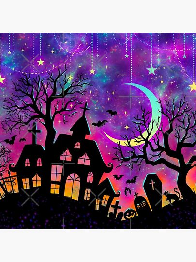 Starry Halloween Night  Pillow