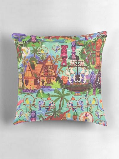 The ORIGINAL Enchanted Tiki Room Collage Pillow