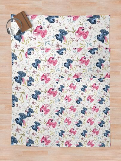Stitch and Angel Throw Blanket
