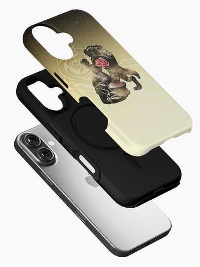 Beauty - Beast - Gold Red Rose Couple Romantic Magic Enchanted Love iPhone Case
