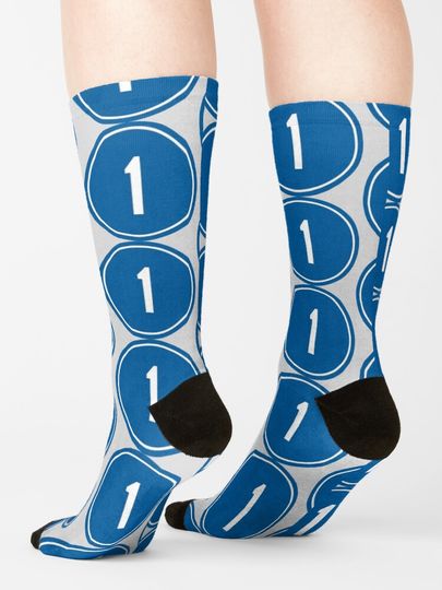Pee Wee Reese #1 Jersey Number Socks