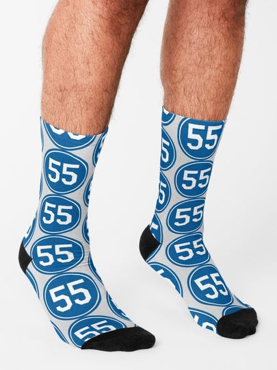 Orel Hershiser #55 Jersey Number Socks