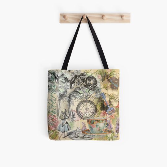 Cheshire Cat Alice in Wonderland Tote Bag