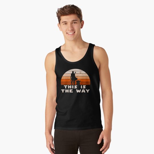 Mando Retro This is The Way and the Baby Sunset  Tank Top