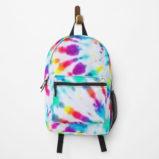 Rainbow And White Tie Dye Backpack