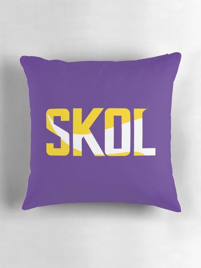 Minnesota Vikings Skol Text Design Pillow