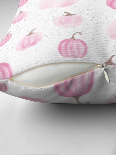 Pink Watercolor Pumpkins Pillow