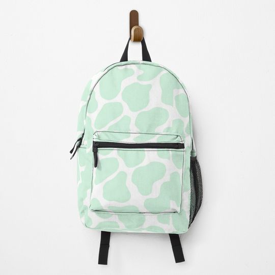 Mint Green Cow Print Backpack