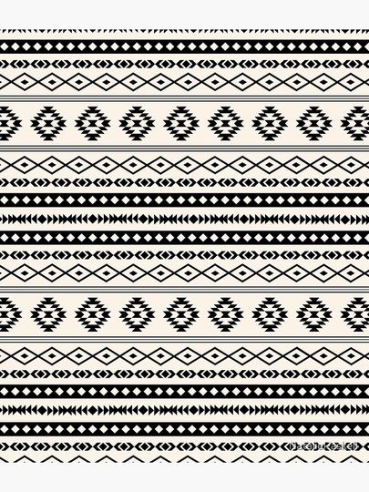 Aztec Black on Cream Mixed Motifs Pattern Backpack
