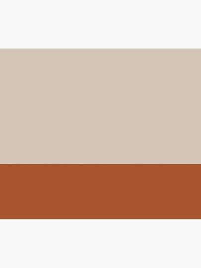 Minimalist Color Block Cuffed Solid in Putty and Clay Rust Terracotta Shower Curtain