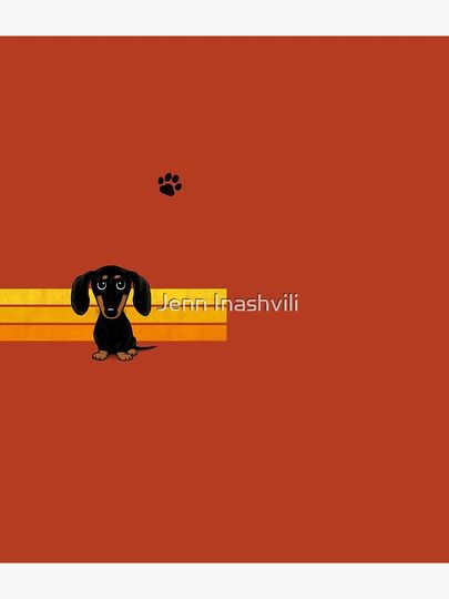 Cute Black and Tan Smooth Coated Dachshund Cartoon Dog Backpack