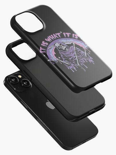 Death ~ It Is What It Is ~ Pastel Goth Grim Reaper Drip iPhone Case