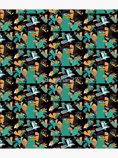 Perry the platypus phineas and ferb collage design Backpack