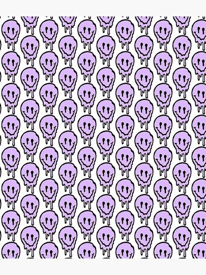 Lilac Drippy Smiley Face Backpack