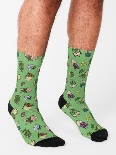 Korok Repeating Pattern (Light Green) Socks