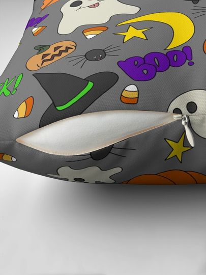 Silly Halloween Doodles Pillow