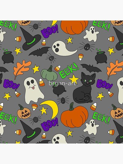 Silly Halloween Doodles Pillow