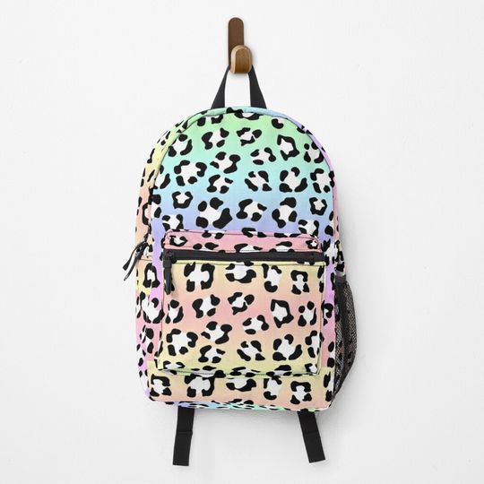 Soft Pastel Rainbow Leopard Spots Leopard Spots Animal Print Backpack
