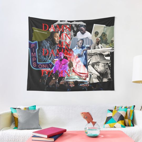 Kendrick Lamar Collage Tapestry