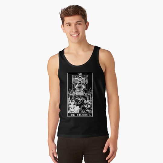 VII. The Chariot Tarot Card | Obsidian and Pearl Tank Top