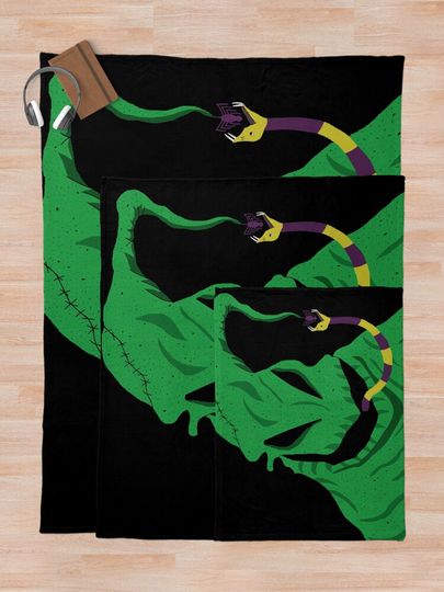 the nightmare before christmas oogie boogie eatin a spider Throw Blanket