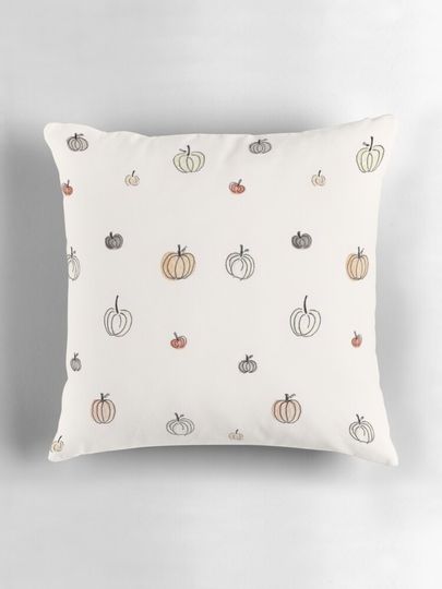 white pumpkin pattern Pillow