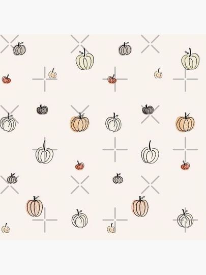 white pumpkin pattern Pillow
