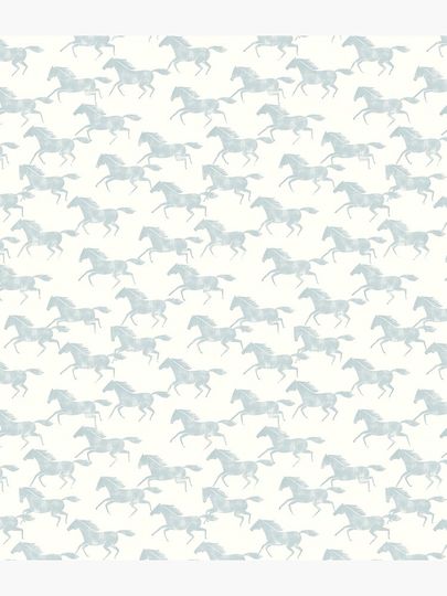 Stampeding Wild Horses - Light Blue on Cream Backpack