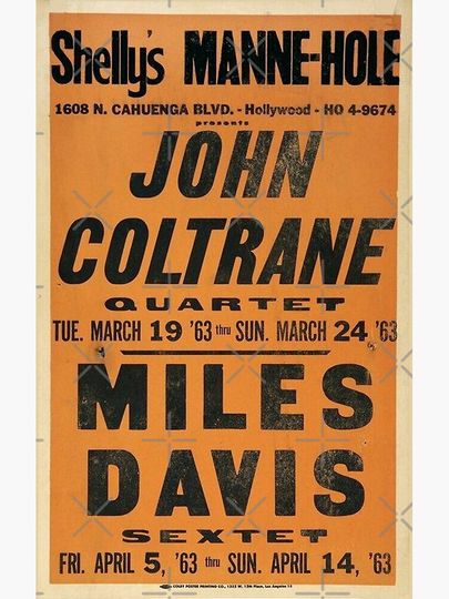 John Coltrane Quartet and Miles Davis Sextet Concert Poster Premium Matte Vertical Poster