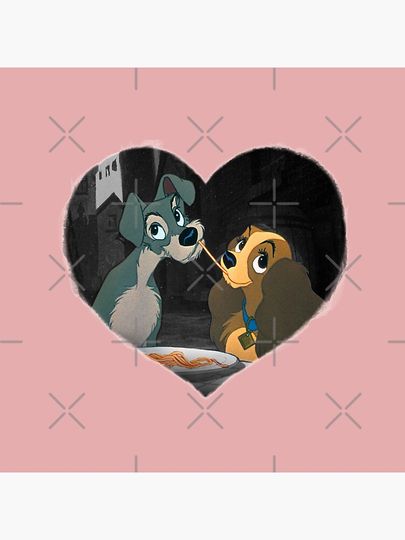 Lady and the Tramp First Kiss Pillow