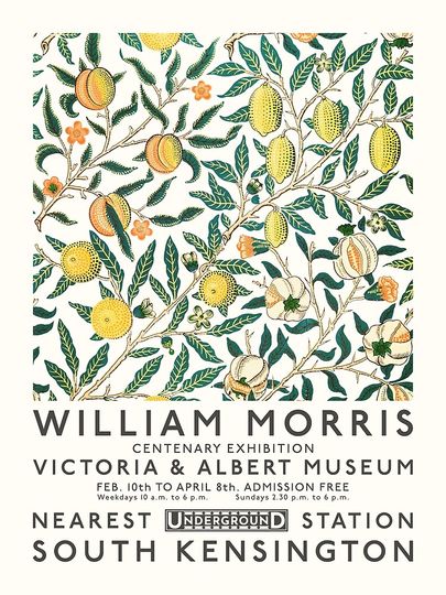 William Morris Lemon Tree Pattern Premium Matte Vertical Poster
