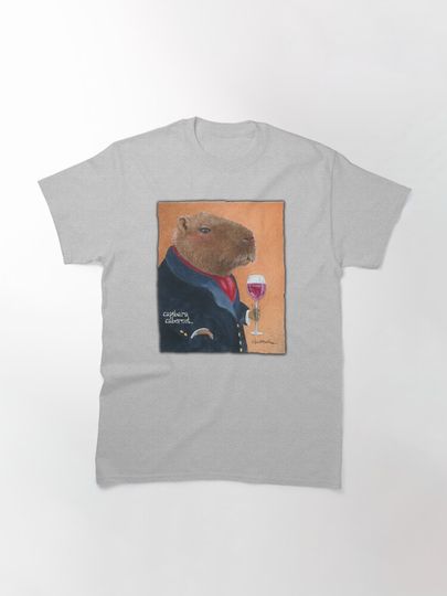 Funny Art Capybara Cabernet T-Shirt