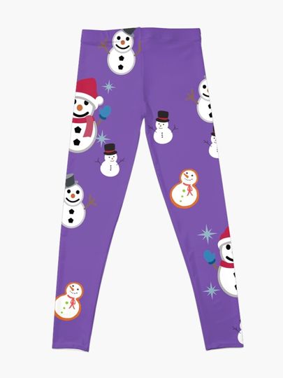 Christmas Snowman Leggings Royal Purple Leggings