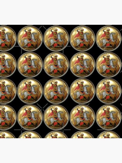 Saint George Greek Key Gold Socks